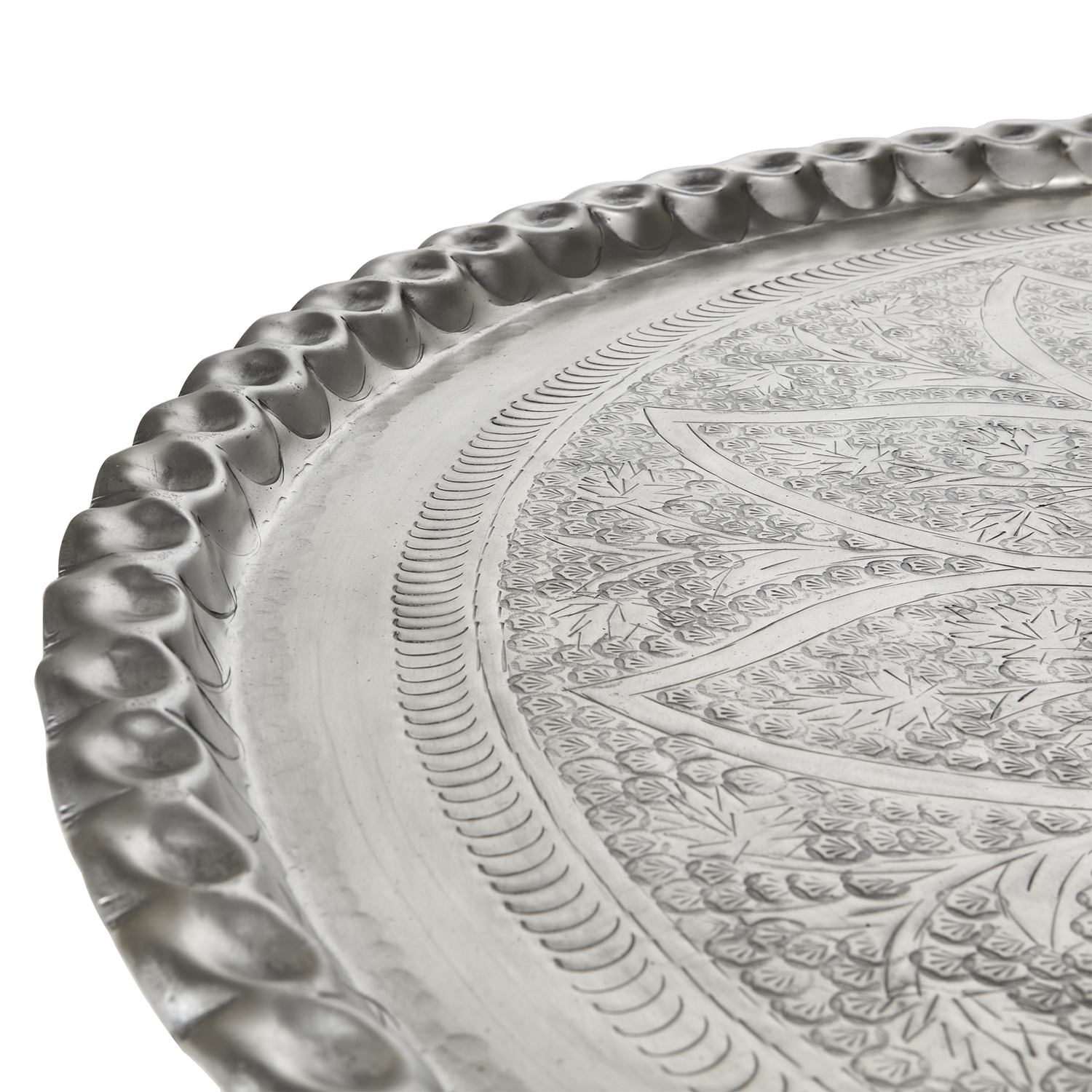 Vackert dekorationsfat, Ø90cm, Silver