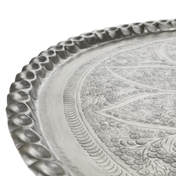 Vackert dekorationsfat, Ø90cm, Silver