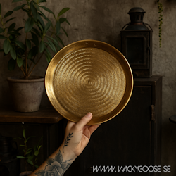 Vackert dekorationsfat, Ø30cm, Mässing