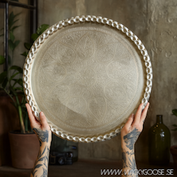 Vackert dekorationsfat, Ø50cm, Silver