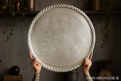 Vackert dekorationsfat, Ø70cm, Silver
