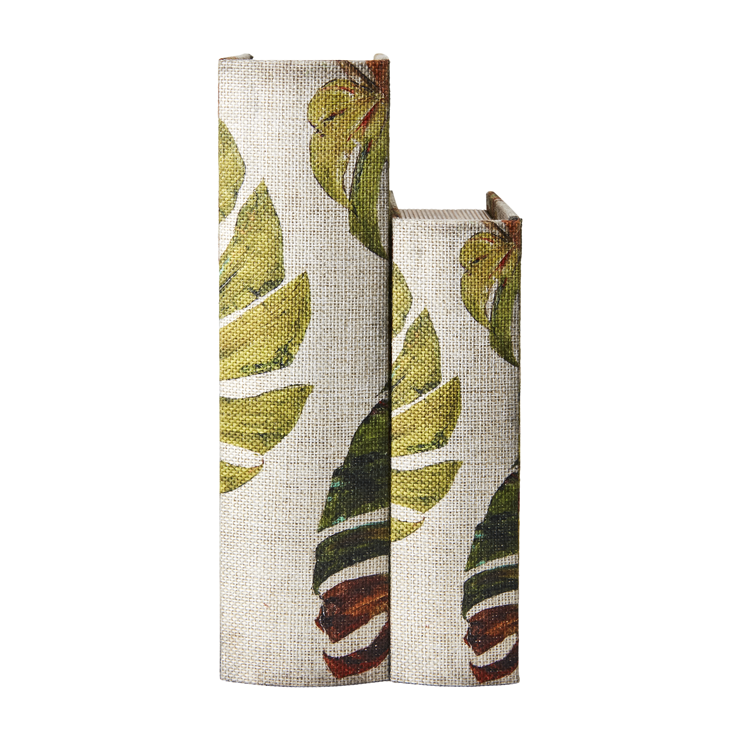Förvaringslåda i bokform med linnetextil - 2-pack