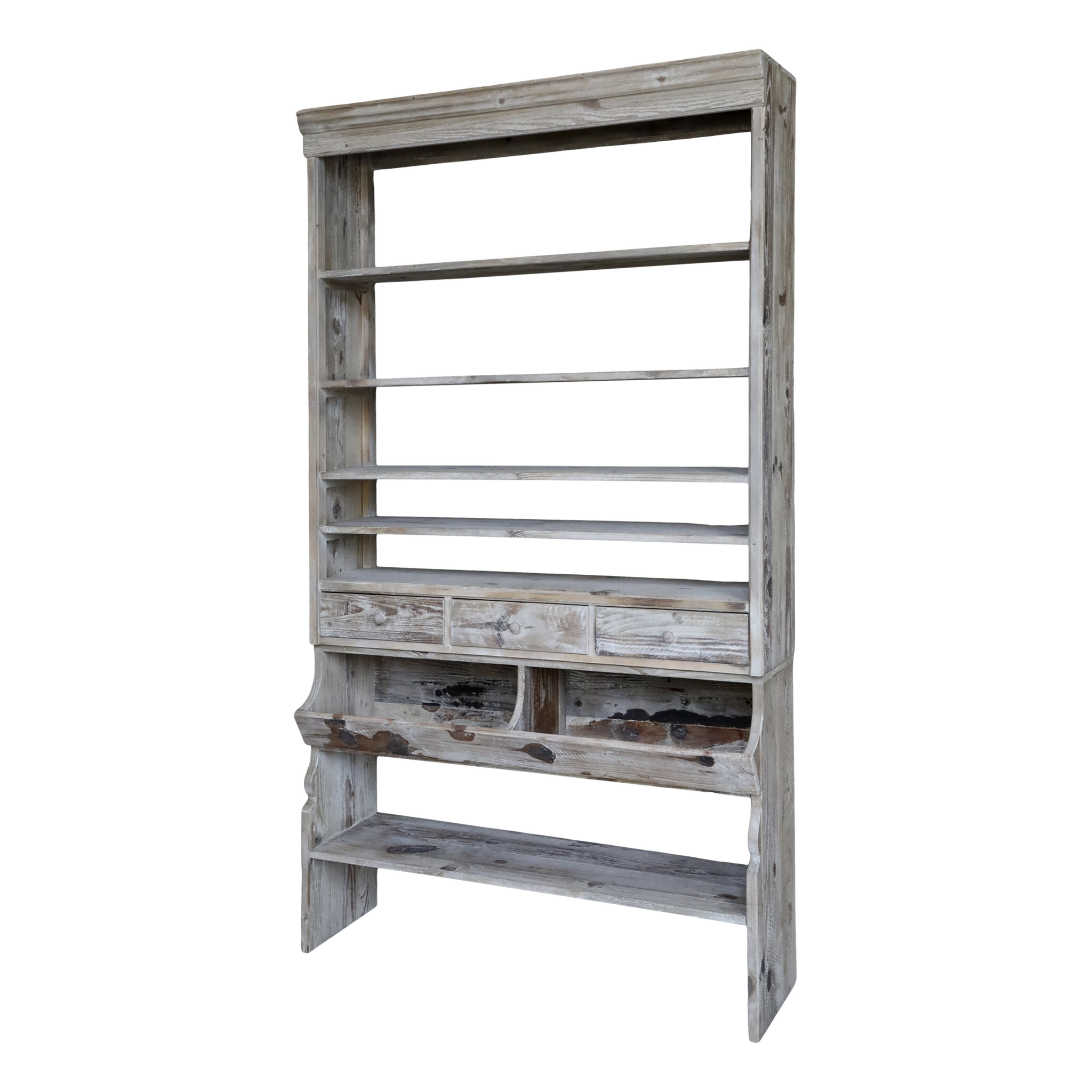 Stor hylla i antik design - Robust och unik förvaring, 222cm