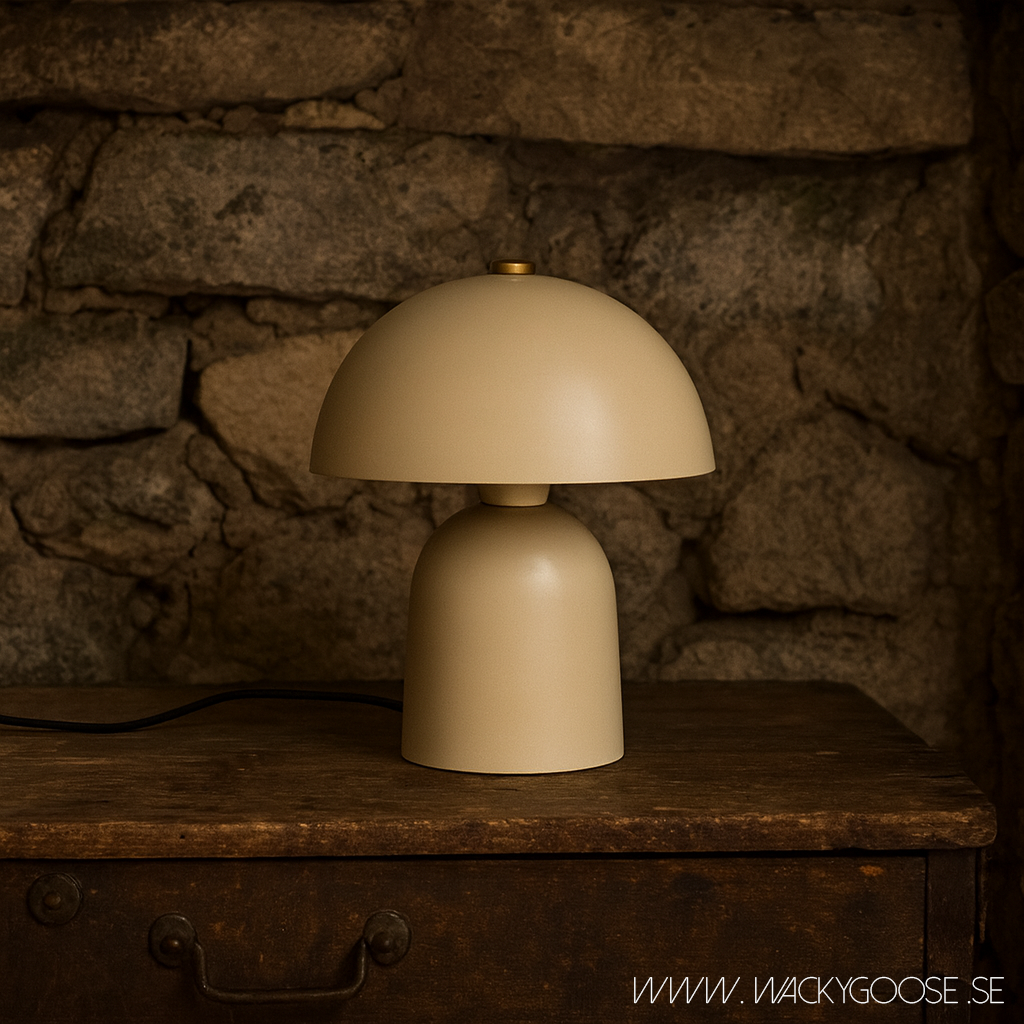 FUNGI Bordslampa, 30cm, Beige