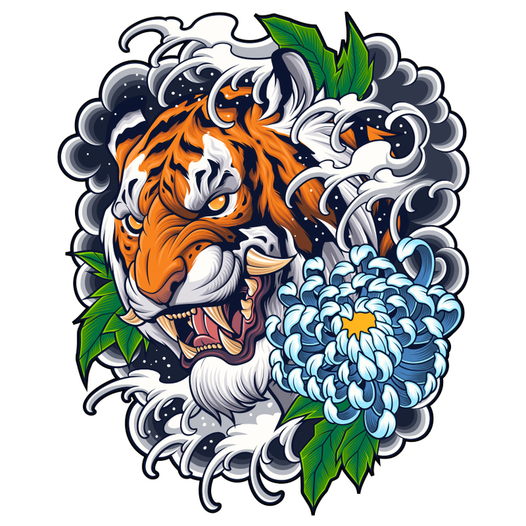 Hyttdekor - Tiger Tatto - Printad