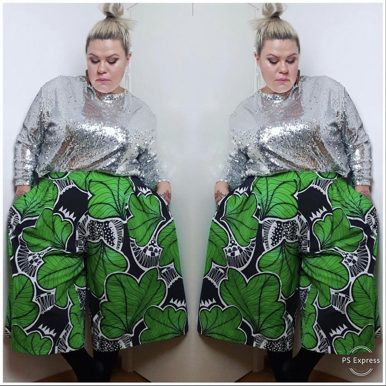 Babushka Roses Culottes 3/4 långa