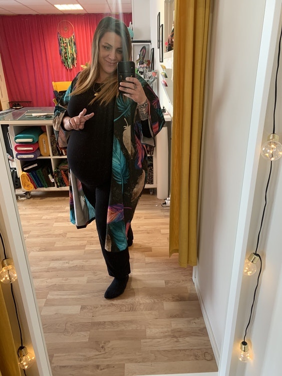 On fire Jersey kimono