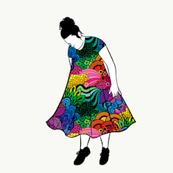 Groovy Rainbow Groove Dress m. kort ärm
