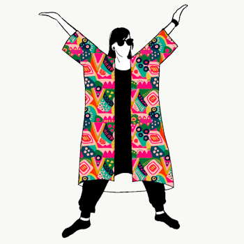 Abstract Jersey kimono