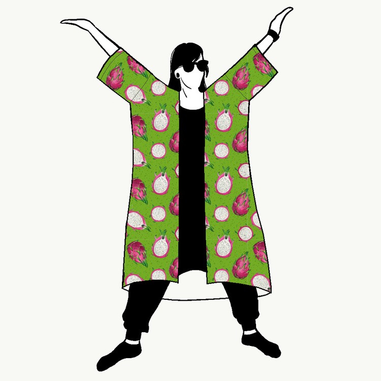 Dragon Fruit Jersey kimono