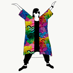 Groovy Rainbow Jersey kimono