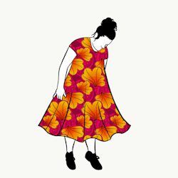 Funky Leaf Pink/Orange Groove Dress kort ärm