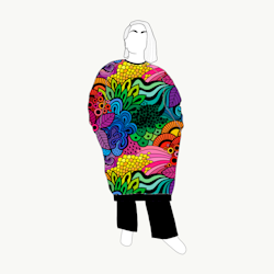 Long Sweatshirt dress Groovy Rainbow