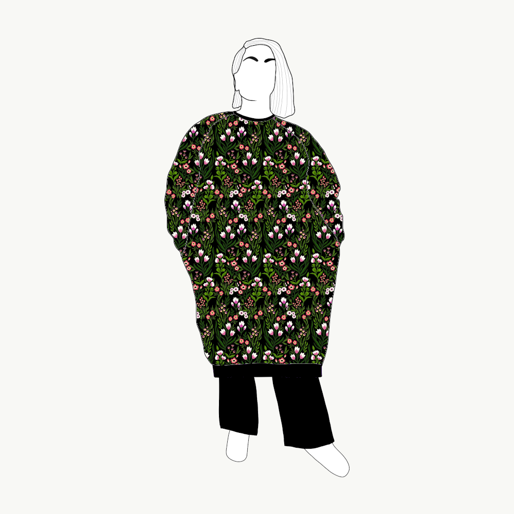 Ditsy Garden Sweatshirt dress Long