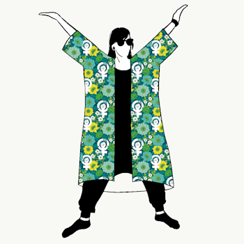 Fight like a girl Petrol Jersey kimono