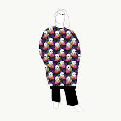 Rainbow skulls Sweatshirt dress Long