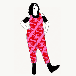 Panter Pink/Red Haremjumpsuit utan ärm