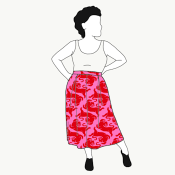 Panter Pink/Red Culottes 3/4-långa