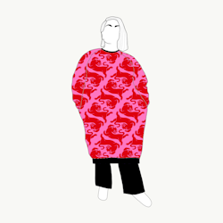 Panter Pink/Red Sweatshirt dress Long