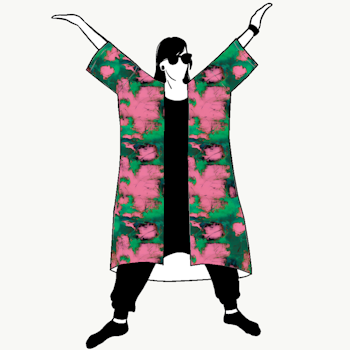 Color wall Jersey kimono
