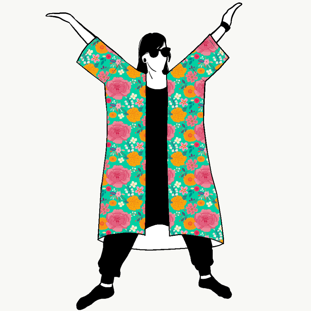 Flower market Jersey kimono