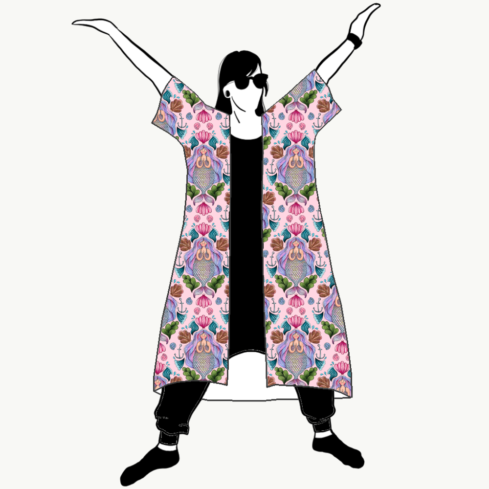 Fishtail Pink Kimono/Kaftan