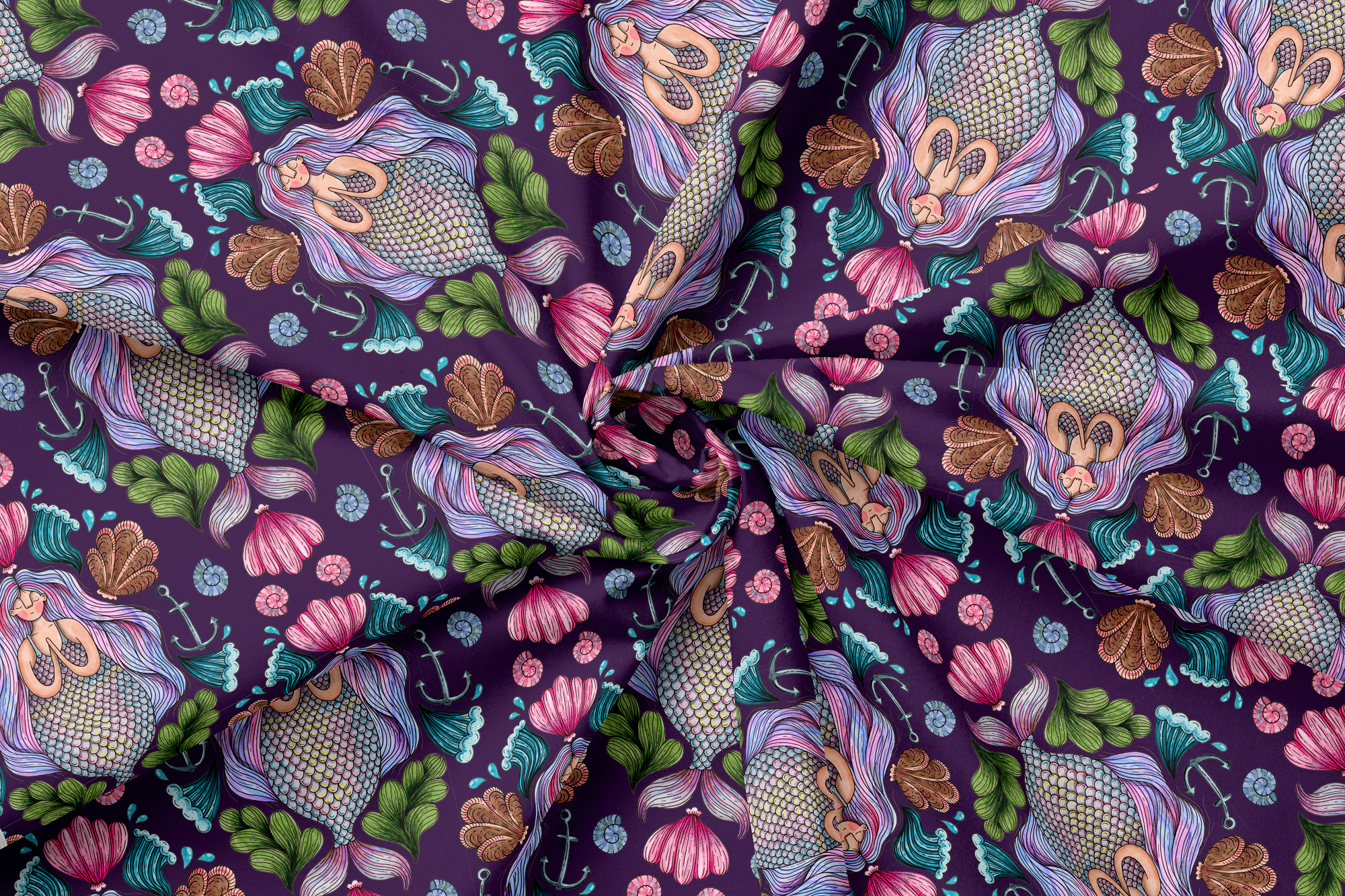 Fishtail Purple Sweatshirt dress Long