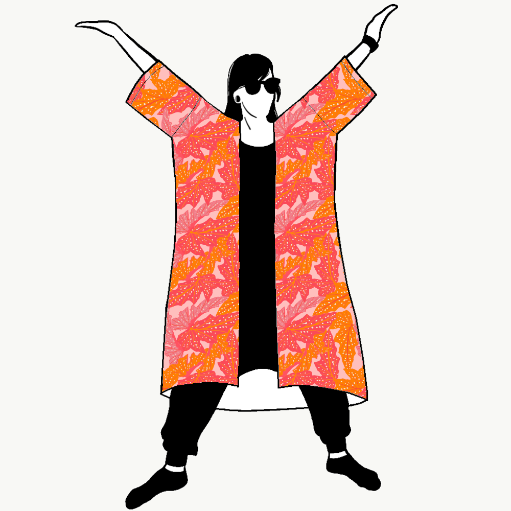 Prickbegonia Jersey Kimono