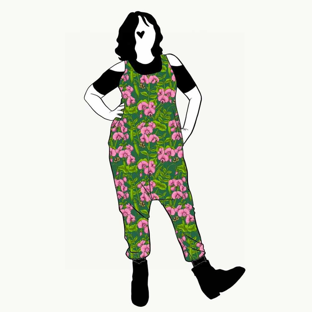 Sweet peas and bumblebees Haremjumpsuit utan ärm