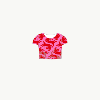 Panter Pink/Red Twisted crop top