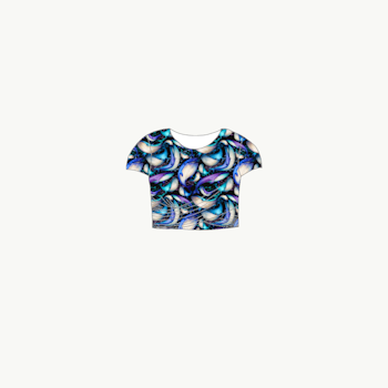 Whales Print Twisted crop top