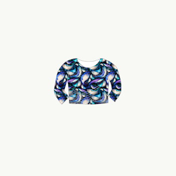 Whales Print Twisted crop top