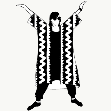 ZigZag Black & White Jersey Kimono