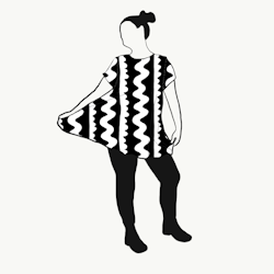 ZigZag Black & White A-linje tunika