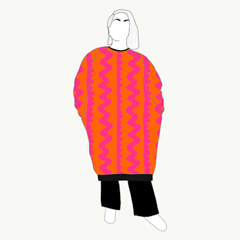 ZigZag Orange Pink Sweatshirt dress Long