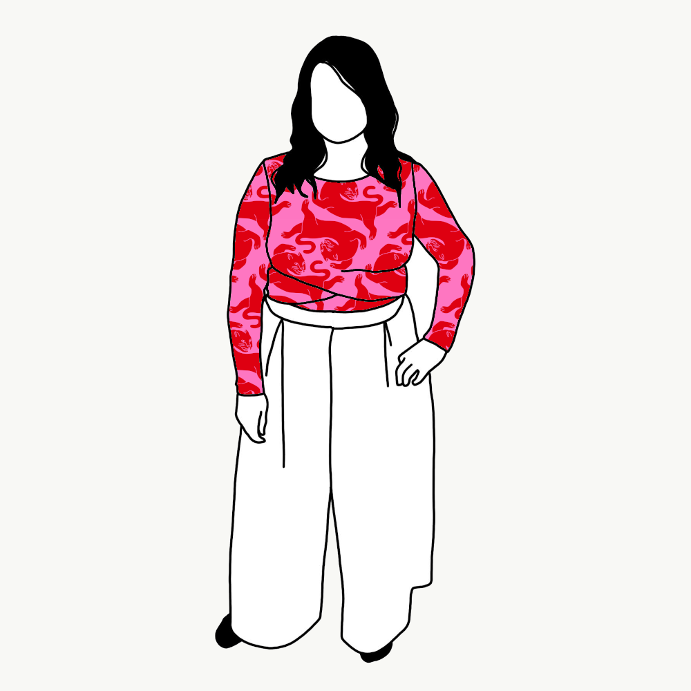 Panter Pink/Red Twisted crop top