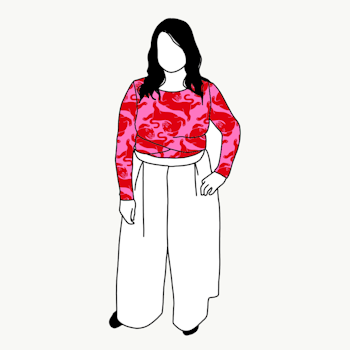 Panter Pink/Red Twisted crop top