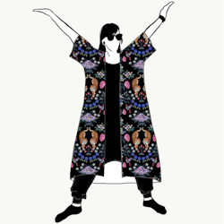 Haute Couture Black Jersey Kimono