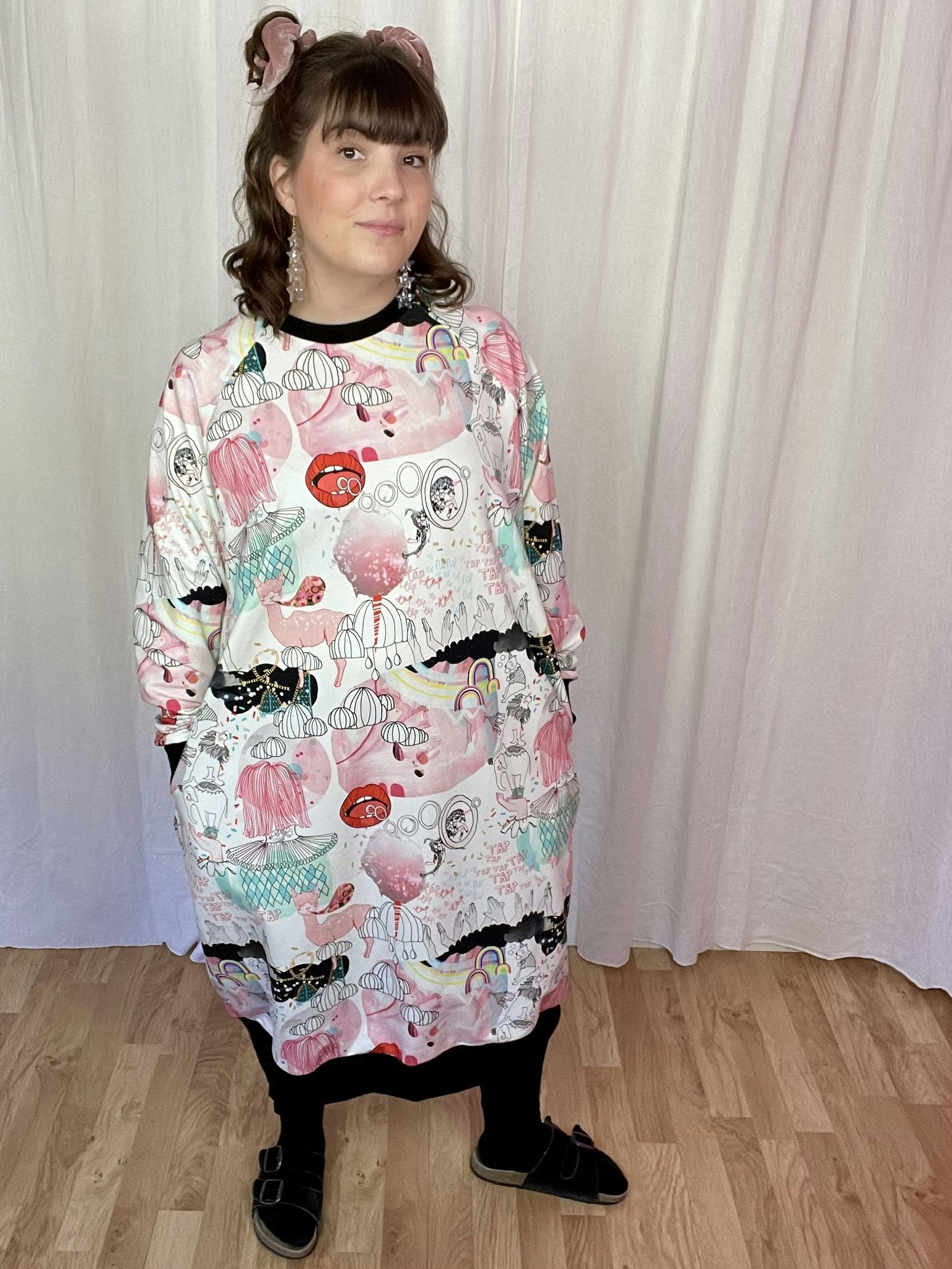 Long Sweatshirt dress valfritt tyg