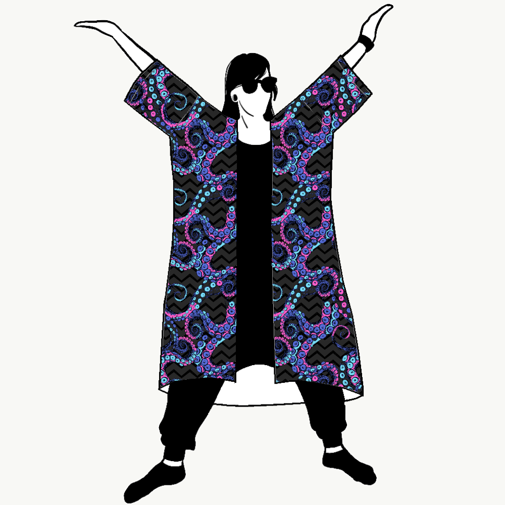 Octo Gray Jersey Kimono