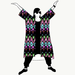 Ikat Jersey kimono