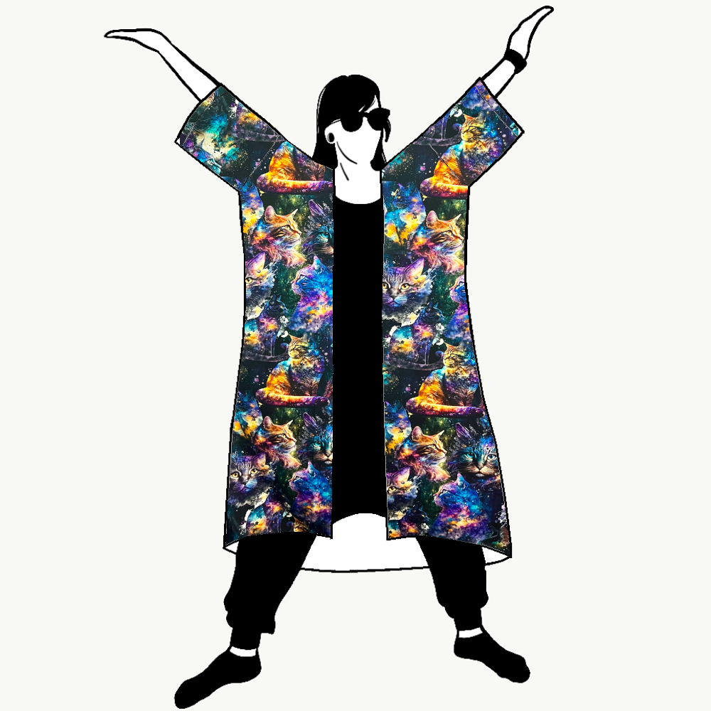 Cosmic Cats Jersey kimono