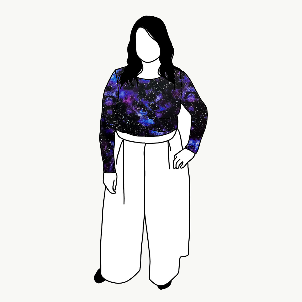 Universum Purple Cats Twisted crop top