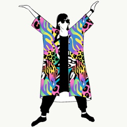 Crazy Print Jersey kimono