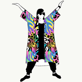 Crazy Print Jersey kimono