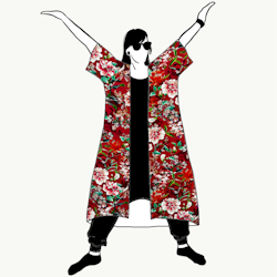 Watercolor Blossom Kimono/Kaftan