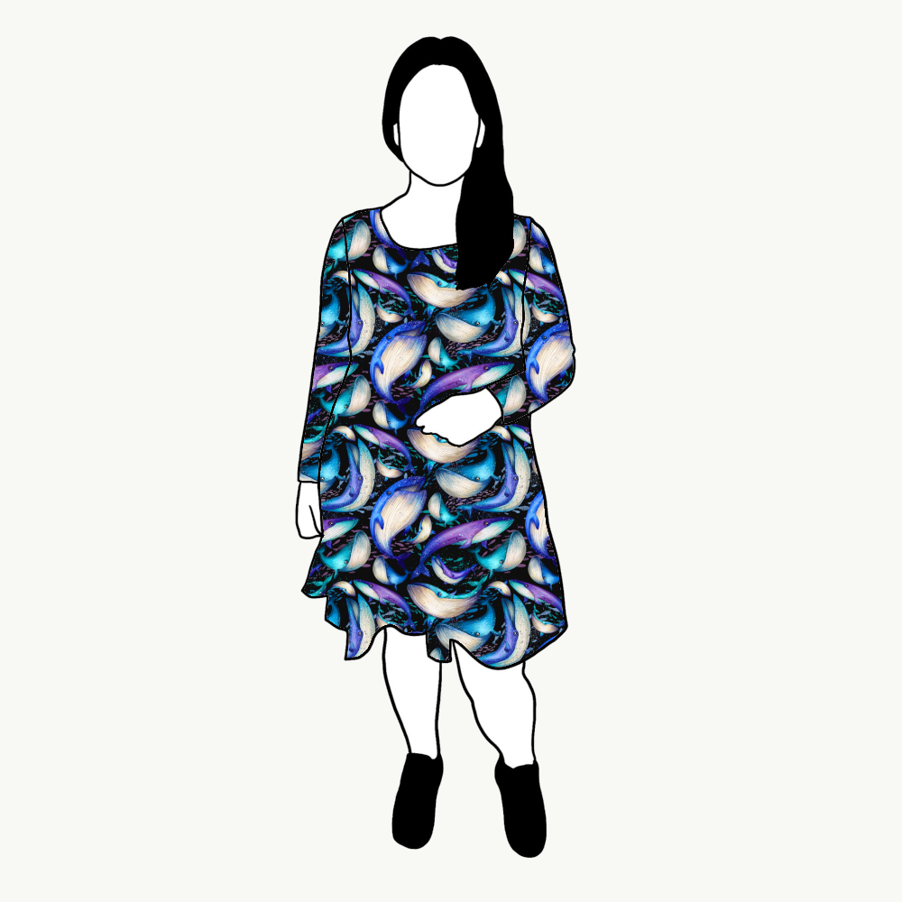 Flow Dress Whales print