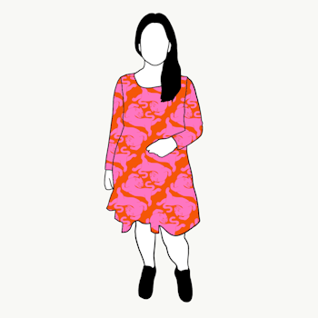 Flow Dress Panter Orange/Pink