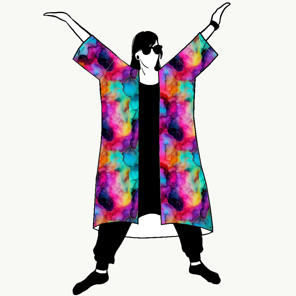 Abstract Inc Jersey kimono
