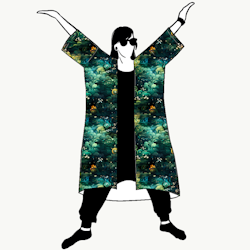 Green Swirl Jersey kimono